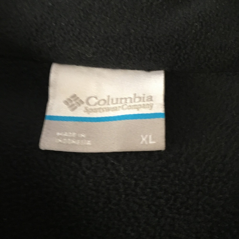 Columbia Men's Fleece Jacket Black Full Zip Size XL Fall Outdoor Zip Pockets - Picture 7 of 8